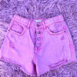 Pink zara shorts